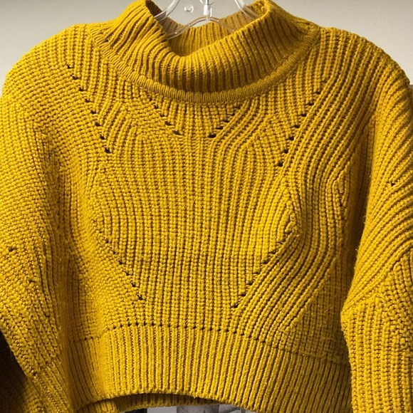 Mustard Cropped Sweater - Picture 1 of 6